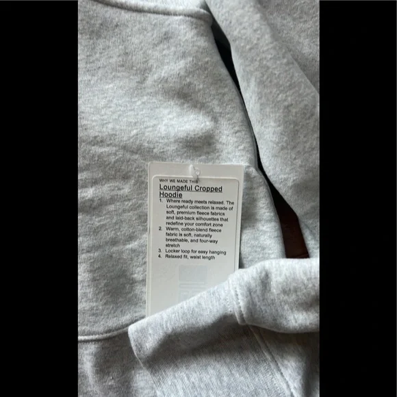 ❤️LULULEMON LOUNGEFUL CROPPED HOODIE/JACKET-HEATHERED ULTRA LIGHT GREY-10/12❤️ - Picture 12 of 16